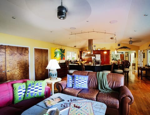 Casa Encantada open living space looking from the den to the gourmet kitchen!