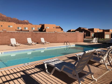 The community pool is just a short walk away