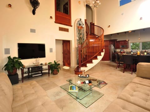 Brazilian Hardwood Spiral Stair Case To Second Story Of Three Bedroom Penthouse