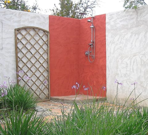 Outdoor shower for cooling off after a long day at the beach