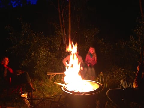 Enjoy a campfire in the backyard.