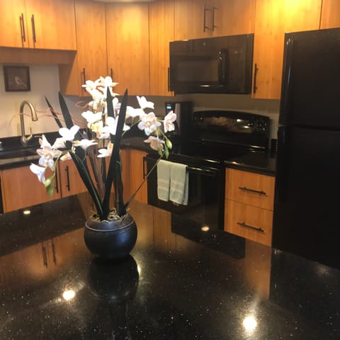  Granite countertops in remodeled kitchen
