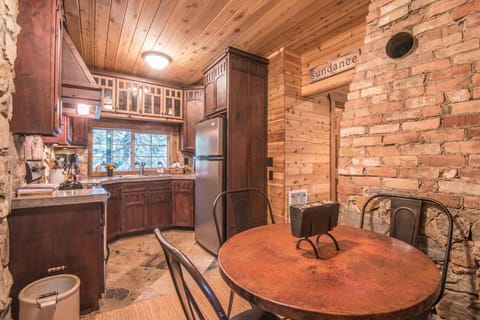 Dining table seats 4.