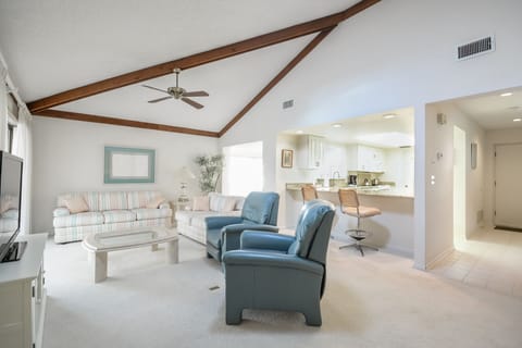Living room looking towards the kitchen.