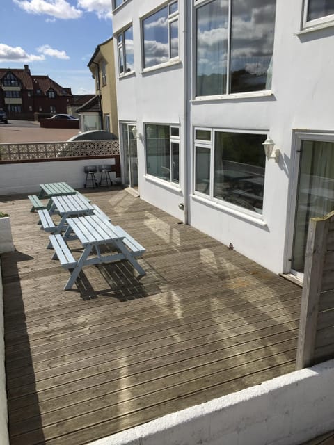 Terrace overlooking beach