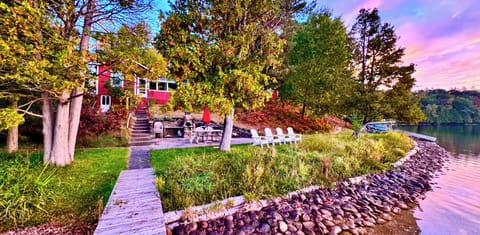 View from the kayak dock.  Rip rap and natural buffer preserves the shoreline.