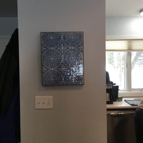 Mosaic picture a gift from friends.