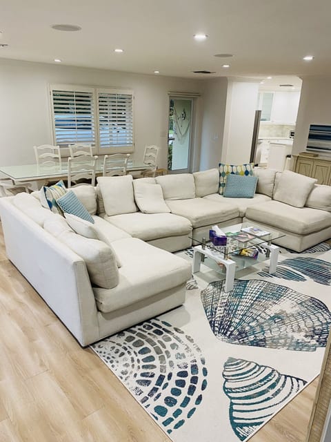 large u-shape sofa that can comfortably seat a large party