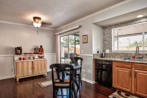 We have provided a coffee bar for your convenience. Enjoy some snacks as well.