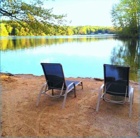 Large sandy beach. Very Private and peaceful.
Great fishing right from beach!