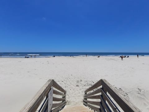 beach access steps from the house 