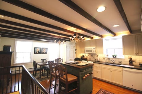 2nd floor kitchen with modern appliances, but retains its antique charm. 