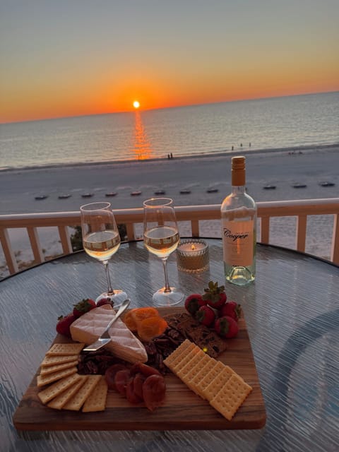 Night view of pool from balcony
