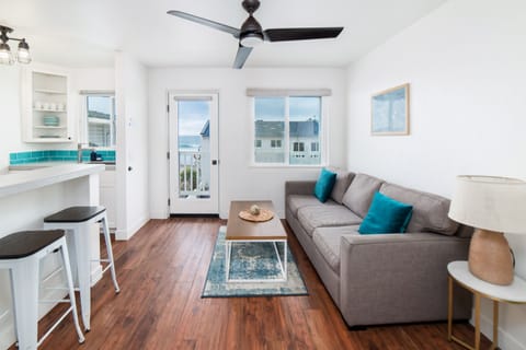 Partial ocean view living room