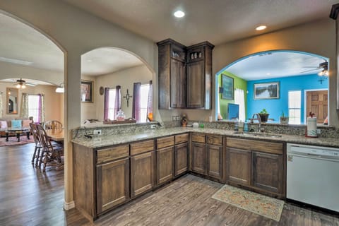 Inside you'll find an interior brimming with color and charm.