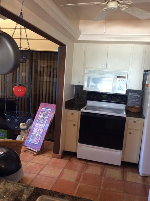 partial kitchen, bonus room with deck and slider from main floor master bedroom