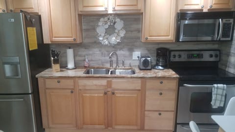 Villa is fully stocked with everything you need. Full size stainless  appliances