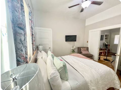 Bed room facing smart tv