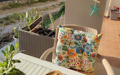 outside patio just 1 minutes walk from sandy beach
