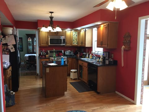 Full kitchen, range, microwave, dishwasher, fridge. 