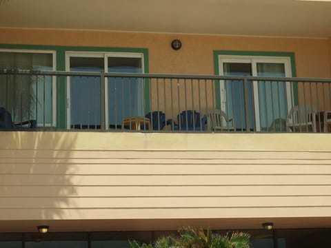 Looking up to the balcony