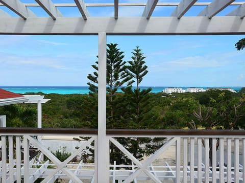 THe ocean view from the large balcony of this villa
