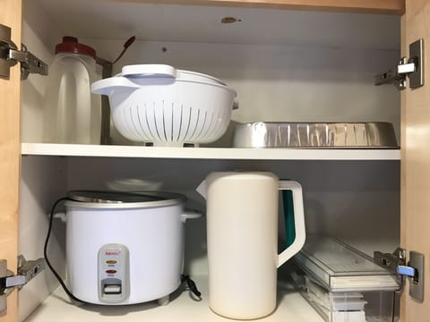 Rice cooker, colanders and pitchers