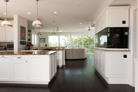 This is the main living area on first floor. The view to the right is the bay