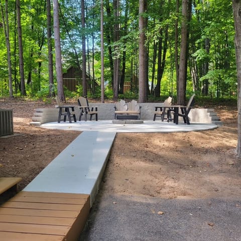 New! Firepit just off off side entry.