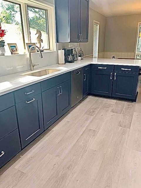 Large kitchen with attached bar