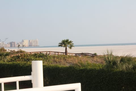 View from balcony, spiral steps gives you direct access to the beach.