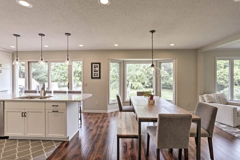 Make plans for your stay around the 8-person dining table.