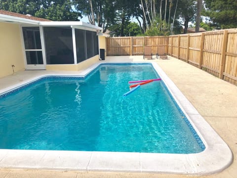 Pool view with access to porche 