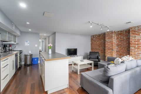 living room and kitchen
