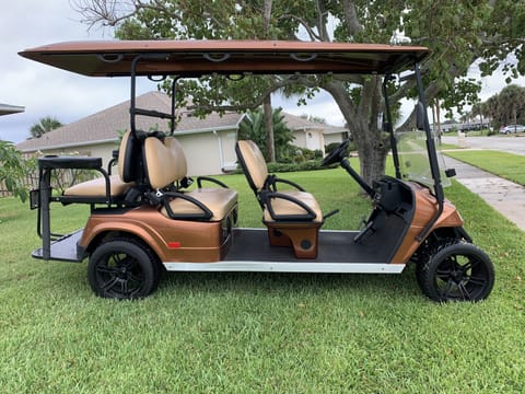 Add golf cart to cruise local area. $75 daily, license and insurance required 