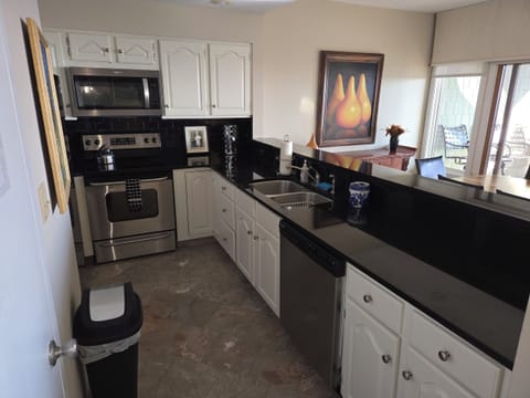 Black granite counter tops and appliance upgrades
