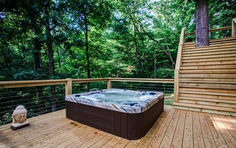 Lower deck view 2 w/ 7 person hot tub