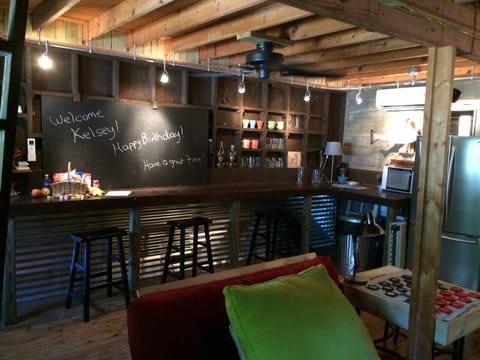 Open living room with double futon.