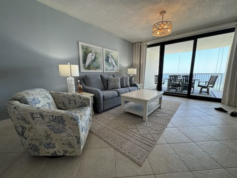 Living Room with view of the Gulf of Mexico.