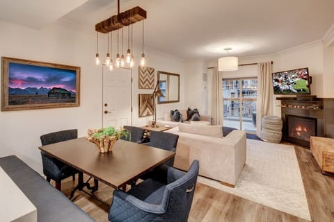 Dining area and living room
