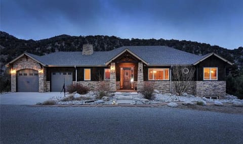 Exterior of the house from the front driveway.