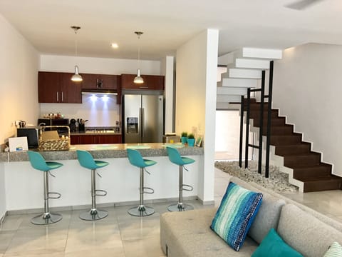 Open floor plan, Kitchen, dining & living room, laundry & Bathroom on 1st floor