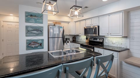 Additional seating at the kitchen bar