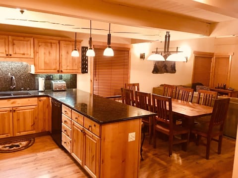 Main level kitchen, dining area.