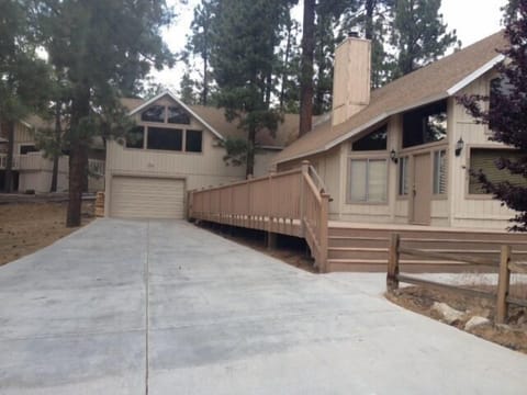 long flat driveway.  Can fit 6 cars.  Plenty of room for a boat or other toys.