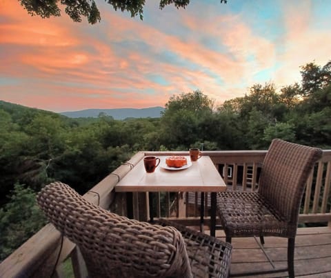 Morning coffee on the upper deck.