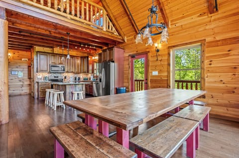 Dining area open to the kitchen