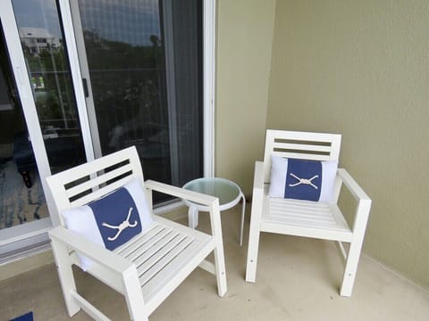 Multiple seating options for enjoying the waterway