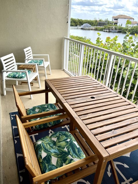 Patio dining off the living room for lunch or a place to set your morning coffee!