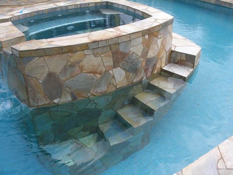 Stairs from the deep end of the pool
